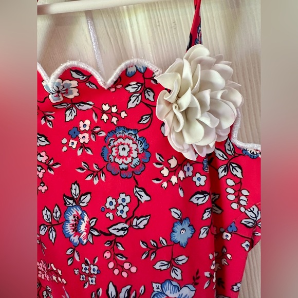 Janie and Jack Dodgeball Floral Halter Swimsuit, Girls 7 - Picture 3 of 5